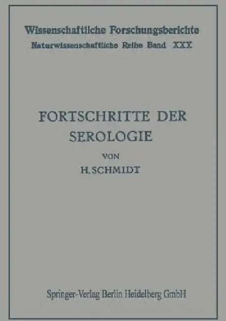 Buy Fortschritte Der Serologie (English, Hans Schmidt) — BookShops.in
