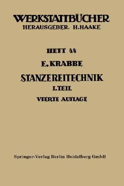 Buy Stanzereitechnik (English, Erich Krabbe) — BookShops.in