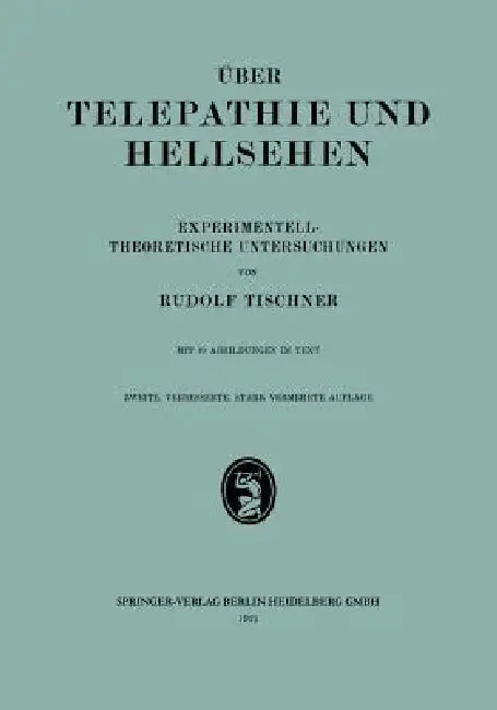 Buy Über Telepathie Und Hellsehen (English, Rodulf Tischner) — BookShops.in