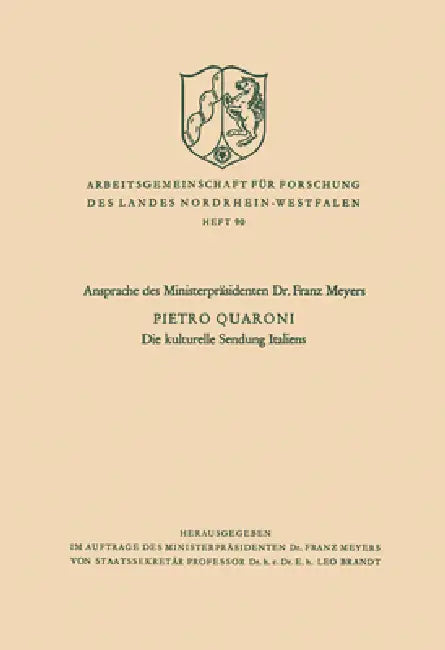Buy Die kulturelle Sendung Italiens (English, Pietro Quaroni) — BookShops.in