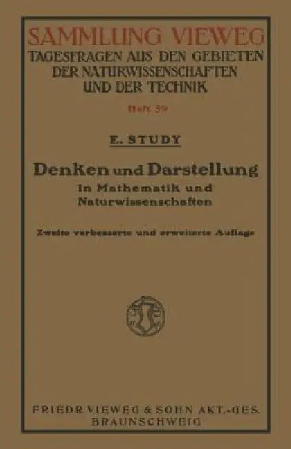 Buy Denken Und Darstellung in Mathematik Und Naturwissenschaften (English, Eduard Study) — BookShops.in