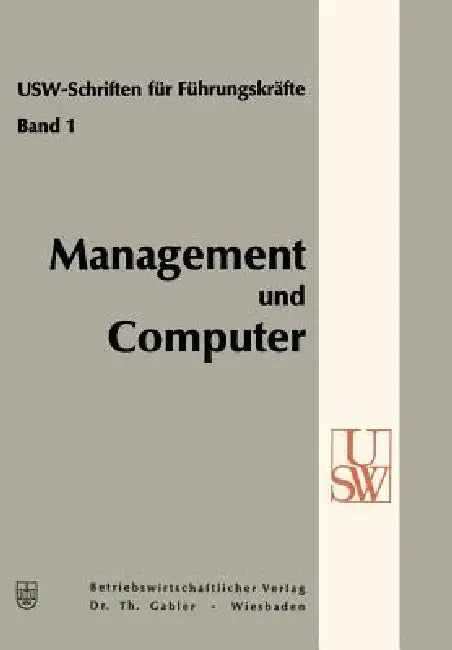 Buy Management Und Computer | by Horst Albach | W. Busse Von Col โ BookShops.in