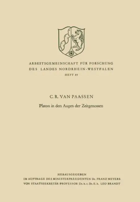 Buy Platon in Den Augen Der Zeitgenossen (English, C. R. Van Paassen) — BookShops.in