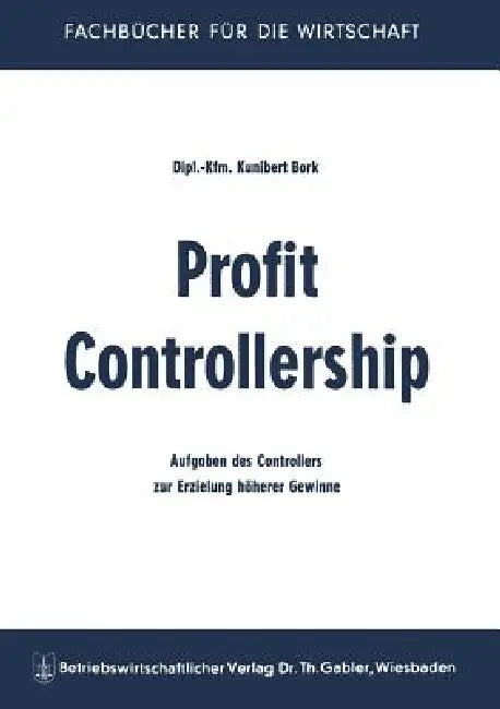 Buy Profit Controllership (English, Kunibert Bork) โ BookShops.in