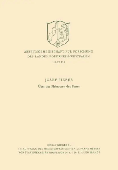 Buy Über Das Phänomen Des Festes (English, Josef Pieper) — BookShops.in
