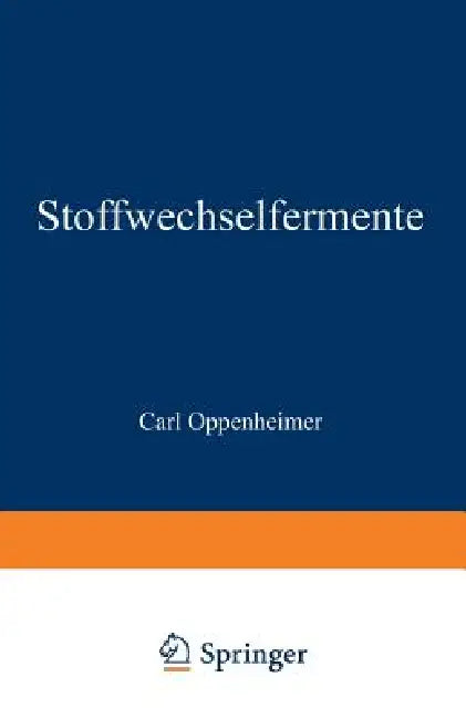 Buy Stoffwechselfermente (English, Carl Oppenheimer) — BookShops.in