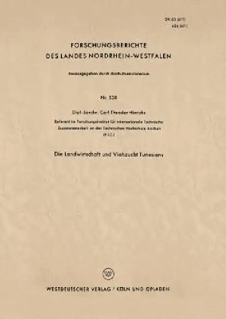Buy Die Landwirtschaft Und Viehzucht Tunesiens (English, Carl-Theodor Hinrichs) — BookShops.in
