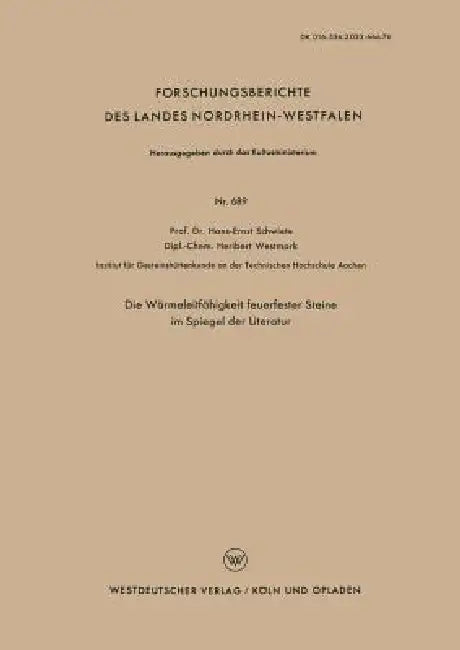 Buy Die Wärmeleitfähigkeit Feuerfester Steine Im Spiegel Der Literatur (English, Hans-Ernst Schwiete) — BookShops.in