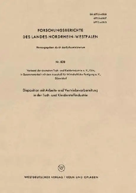 Buy Disposition Mit Arbeits- Und Vertriebsvorbereitung in Der Tuch- Und Kleiderstoffindustrie (English, Kenneth A. Loparo) — BookShops.in