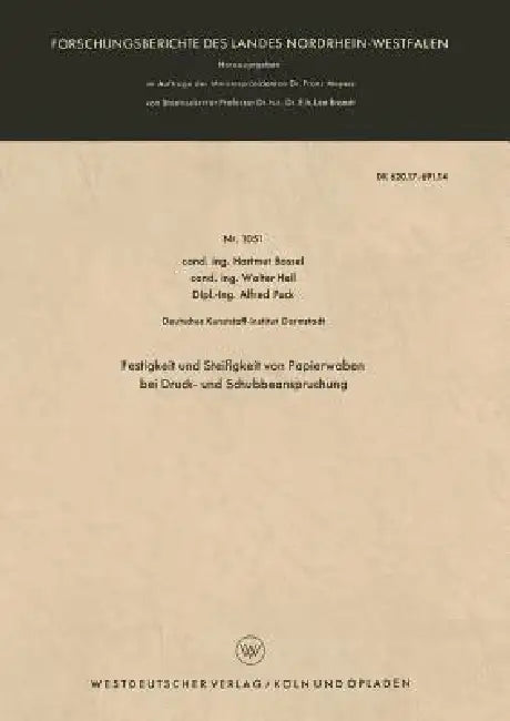 Buy Festigkeit Und Steifigkeit Von Papierwaben Bei Druck- Und Schubbeanspruchung (English, Hartmut Bossel) — BookShops.in