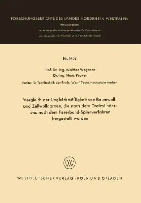 Buy Vergleich Der Ungleichmäßigkeit Von Baumwoll- Und Zellwollgarnen, Die Nach Dem Dreizylinder- Und Nac (English, Walther Wegener) — BookShops.in