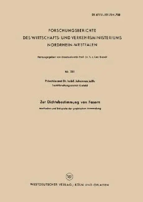 Buy Zur Dichtebestimmung Von Fasern (English, Johannes Juilfs) — BookShops.in