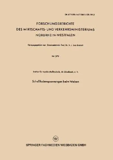 Buy Schußfadenspannungen Beim Weben (English, Institut Für Textile Me?technik M- Gladb) — BookShops.in