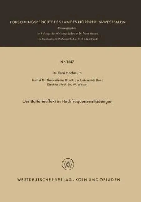 Buy Der Batterieeffekt in Hochfrequenzentladungen (English, Toni Hochmuth) — BookShops.in