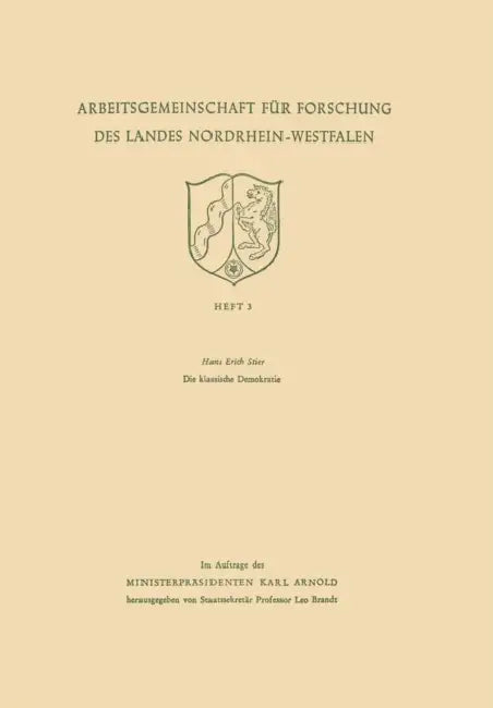 Buy Die Klassische Demokratie (English, Hans Erich Stier) — BookShops.in
