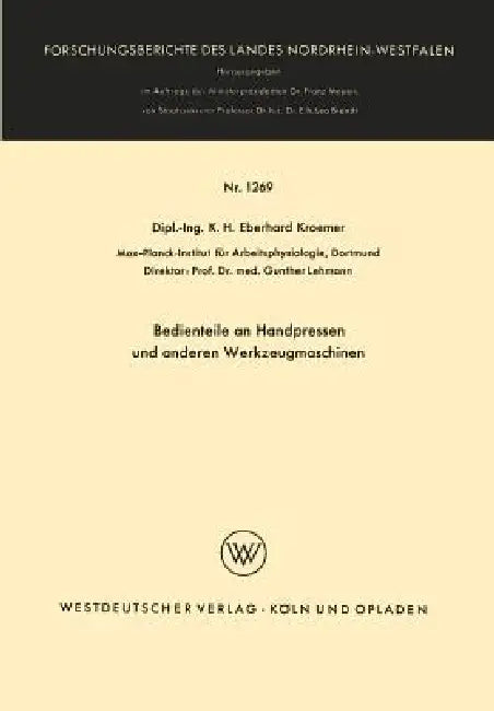 Buy Bedienteile an Handpressen Und Anderen Werkzeugmaschinen (English, Henning Wode) — BookShops.in