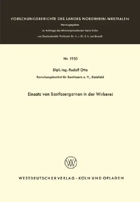 Buy Einsatz von Bastfasergarnen in der Wirkerei (English, Rudolf Otto) — BookShops.in