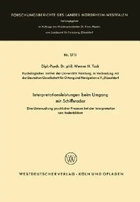 Buy Interpretationsleistungen Beim Umgang Mit Schiffsradar (English, Werner H. Tack) β BookShops.in