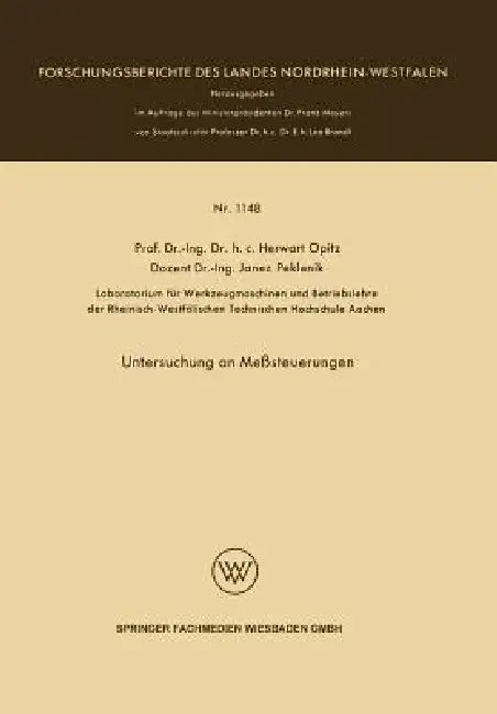 Buy Untersuchung an Meßsteuerungen (English, Herwart Opitz) — BookShops.in