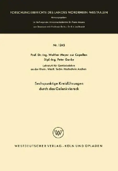 Buy Sechspunktige Kreisführungen Durch Das Gelenkviereck (English, Walther Meyer Zur Capellen) — BookShops.in