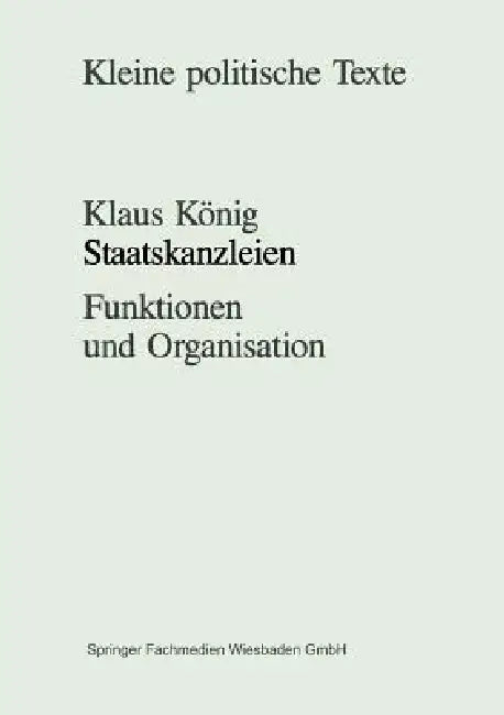 Buy Staatskanzleien (English, Klaus König) — BookShops.in