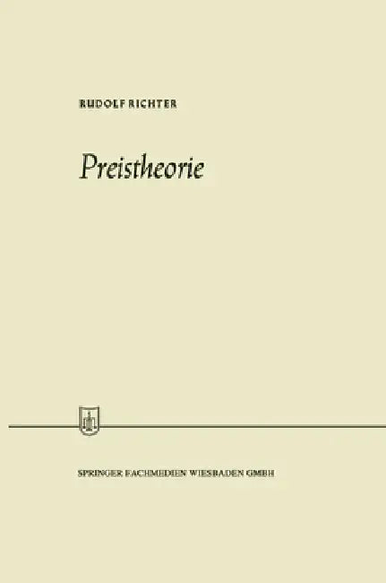 Buy Preistheorie (English, Rudolf Richter) — BookShops.in