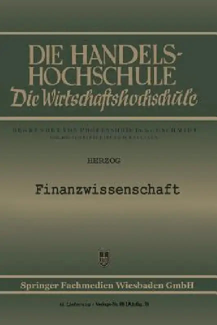 Buy Finanzwissenschaft (English, Richard Herzog) — BookShops.in