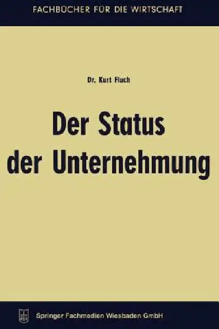 Buy Der Status Der Unternehmung (English, Kurt Fluch) — BookShops.in