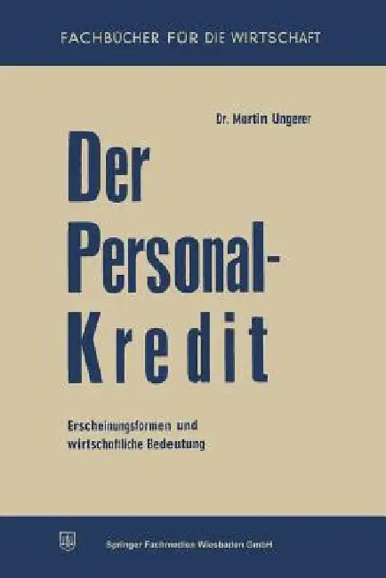 Buy Der Personalkredit (English, Martin Ungerer) — BookShops.in