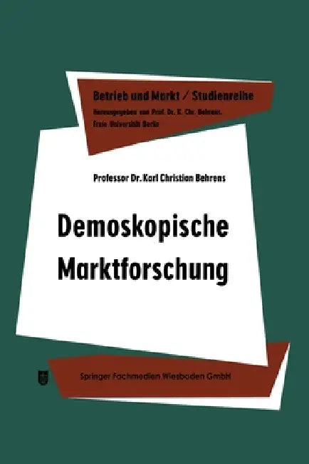 Buy Demoskopische Marktforschung (English, Karl Christian Behrens) — BookShops.in
