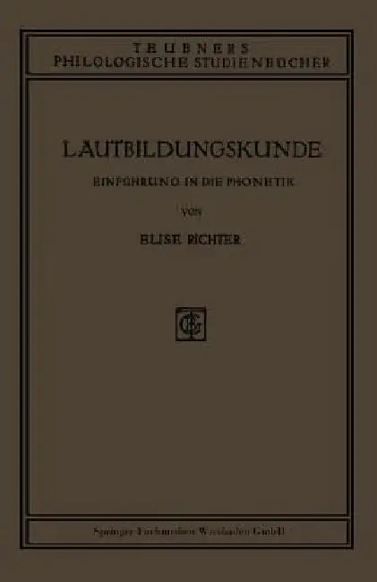 Buy Lautbildungskunde (English, Elise Richter) — BookShops.in