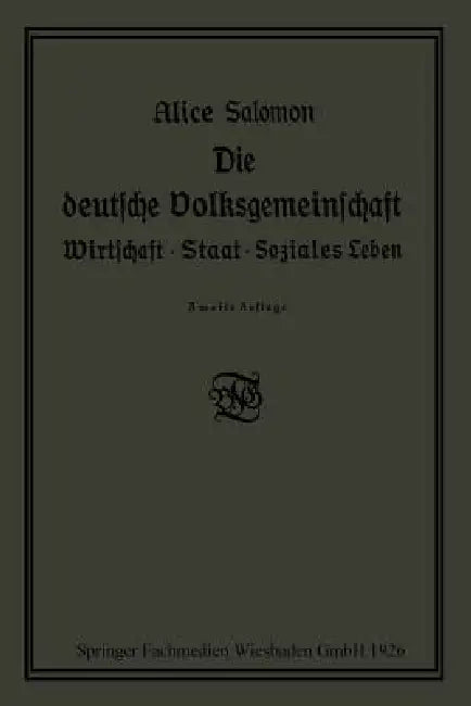 Buy Die Deutsche Volksgemeinschaft (English, Alice Salomon) — BookShops.in
