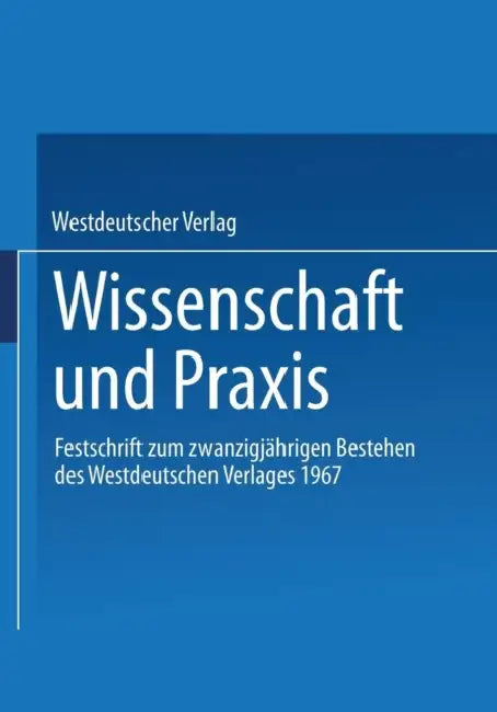 Buy Wissenschaft Und PRAXIS (English, Westdeutscher Verlag) — BookShops.in