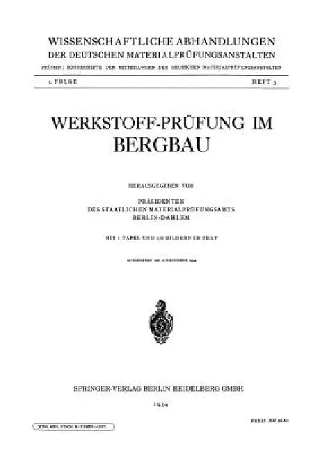 Buy Werkstoff-Prüfung Im Bergbau (English, Kenneth A. Loparo) — BookShops.in