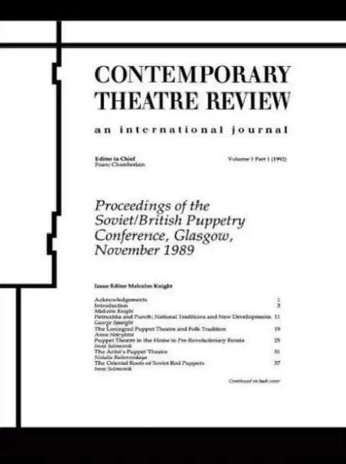 Buy Proceedings of the Soviet/British Puppetry Conference (English, Malcolm Knight) โ BookShops.in