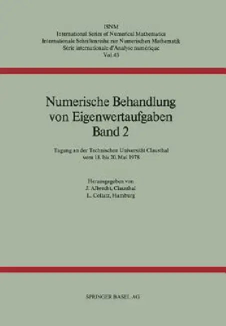 Buy Numerische Behandlung Von Eigenwertaufgaben Band 2 (English, Albrecht | Collatz) — BookShops.in