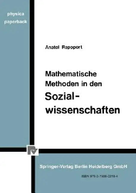 Buy Mathematische Methoden in Den Sozialwissenschaften (English, A. Rapoport) — BookShops.in