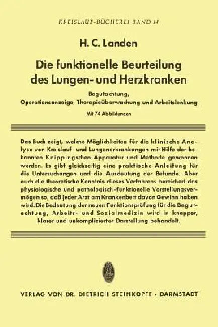 Buy Die Funktionelle Beurteilung Des Lungen- Und Herzkranken (English, Heribert C. Landen) — BookShops.in