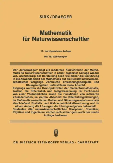 Buy Mathematik Für Naturwissenschaftler (English, H. Sirk | M. Draeger) — BookShops.in
