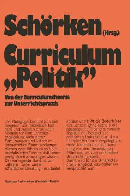 Buy Curriculum »Politik« (English, Rolf Schörken) — BookShops.in