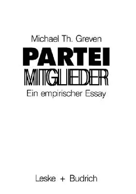 Buy Parteimitglieder (English, Michael Th Greven) โ BookShops.in