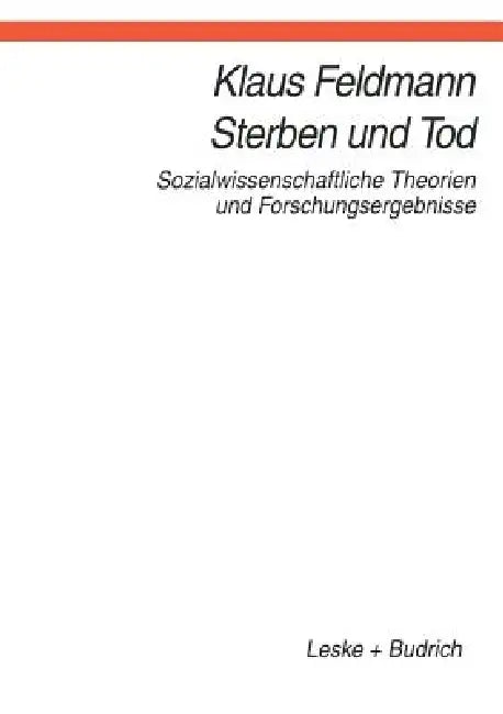Buy Sterben Und Tod (English, Klaus Feldmann) — BookShops.in