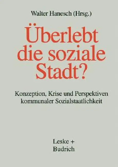 Buy Überlebt Die Soziale Stadt? (English, Walter Hanesch) — BookShops.in