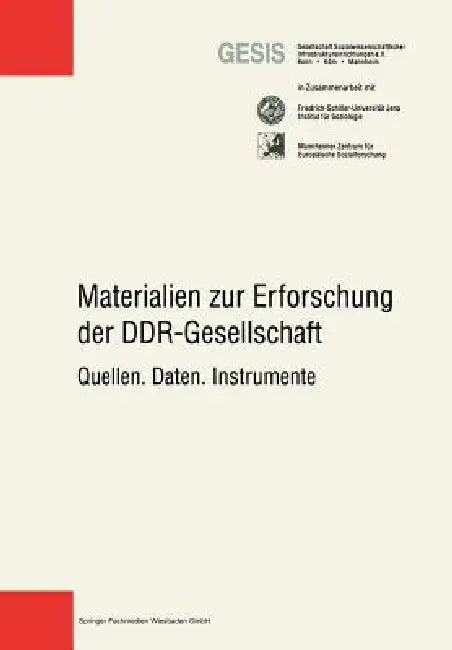 Buy Materialien Zur Erforschung Der Ddr-Gesellschaft (English, Gesellschaft Sozialwissenschaftlicher In) — BookShops.in