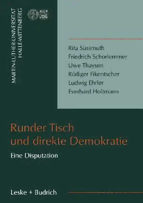 Buy Runder Tisch Und Direkte Demokratie (English, Gunnar Berg) — BookShops.in