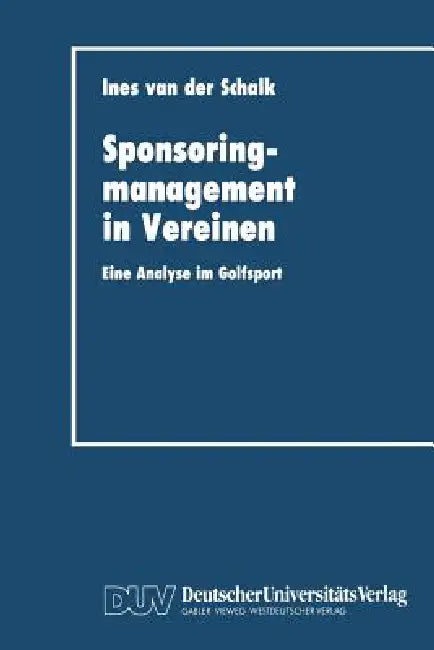 Buy Sponsoringmanagement in Vereinen (English, Schalk) — BookShops.in