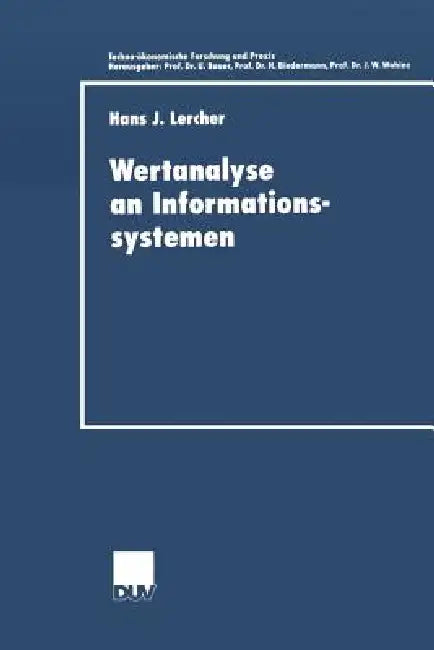 Buy Wertanalyse an Informationssystemen (English, Hans J. Lercher) — BookShops.in