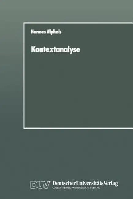 Buy Kontextanalyse (English, Hannes Alpheis) — BookShops.in