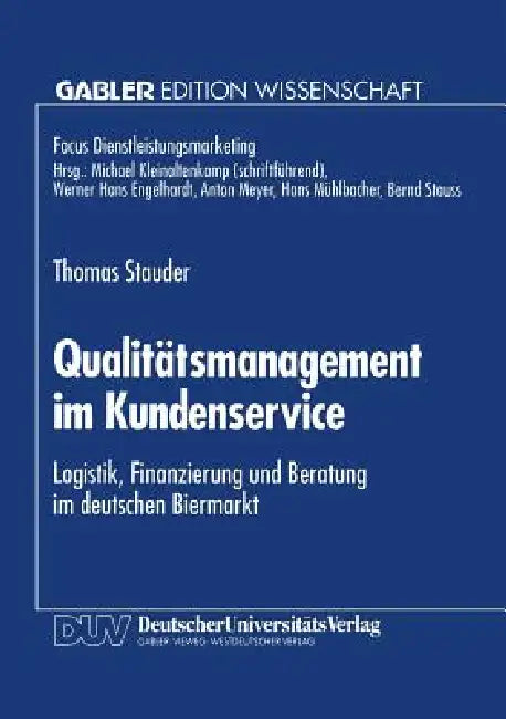 Buy Qualitätsmanagement Im Kundenservice (English, Thomas Stauder) — BookShops.in