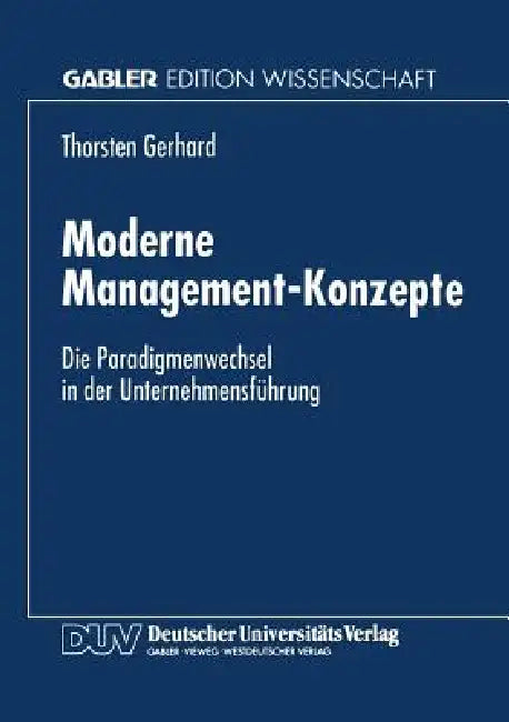 Buy Moderne Management-Konzepte (English, Thorsten Gerhard) — BookShops.in